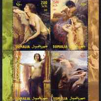 Somalia 2004 Nude Paintings by Herbert Draper perf sheetlet containing 4 values unmounted mint