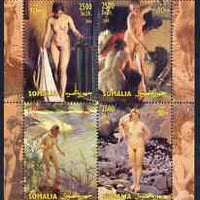 Somalia 2004 Nude Paintings by Anders Zorn perf sheetlet containing 4 values unmounted mint