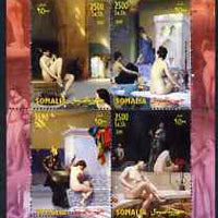 Somalia 2004 Nude Paintings by Jean Leon Gerome perf sheetlet containing 4 values unmounted mint