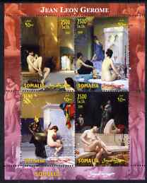 Somalia 2004 Nude Paintings by Jean Leon Gerome perf sheetlet containing 4 values unmounted mint