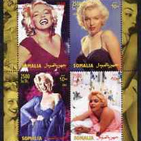 Somalia 2004 Marilyn Monroe #1 perf sheetlet containing 4 values unmounted mint