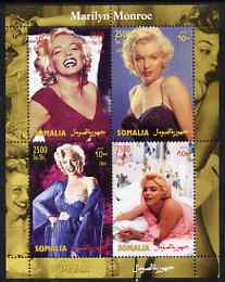Somalia 2004 Marilyn Monroe #1 perf sheetlet containing 4 values unmounted mint