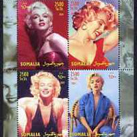 Somalia 2004 Marilyn Monroe #2 perf sheetlet containing 4 values unmounted mint