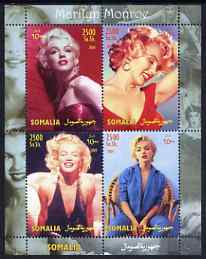 Somalia 2004 Marilyn Monroe #2 perf sheetlet containing 4 values unmounted mint