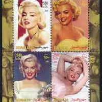 Somalia 2004 Marilyn Monroe #3 perf sheetlet containing 4 values unmounted mint