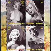 Somalia 2004 Marilyn Monroe #4 perf sheetlet containing 4 values unmounted mint