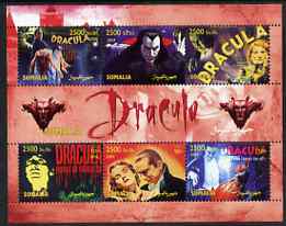 Somalia 2004 Dracula perf sheetlet containing 6 values unmounted mint
