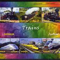 Somalia 2004 Trains perf sheetlet containing 6 values unmounted mint