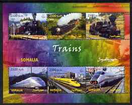 Somalia 2004 Trains perf sheetlet containing 6 values unmounted mint