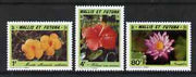 Wallis & Futuna 1991 Flowers set of 3 unmounted mint, SG 589-91
