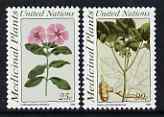 United Nations (NY) 1990 Medicinal Plants set of 2, unmounted mint, SG 584-85
