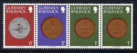 Guernsey 1979-83 Coins booklet strip of 4 unmounted mint, SG 178a