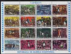 Equatorial Guinea 1977 Scenes from Napoleon's Life sheetlet of 16, fine cto used Mi 1165-80