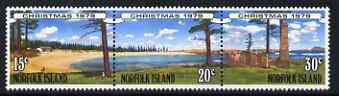Norfolk Island 1979 Christmas se-tenant strip of three forming a composite design of island scenes unmounted mint, SG 230-32