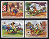 Caicos Islands 1985 Birth Bicent of Grimm Brothers set of 4 showing Disney characters in scenes from 'Six Soldiers of Fortune', unmounted mint SG 91-94