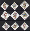 Umm Al Qiwain 1969 Munich Olympic Games opt on 1968 Diamond shaped set of 9 unmounted mint, Mi 323-31