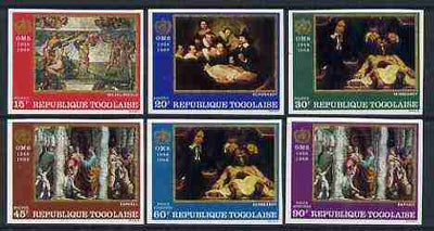 Togo 1968 20th Anniversary of World Health Organisation set of 6 paintings imperf from limited printing unmounted mint, as SG 596-601