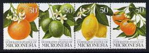Micronesia 1996 Citrus Fruits se-tenant strip of 4 unmounted mint, SG 510-513