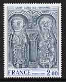 France 1976 'The Two Saints' wood carving 2f unmounted mint from French Art set, SG 2108