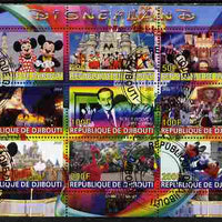 Djibouti 2010 Disneyland perf sheetlet containing 9 values fine cto used