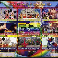 Djibouti 2010 Disneyland perf sheetlet containing 9 values unmounted mint