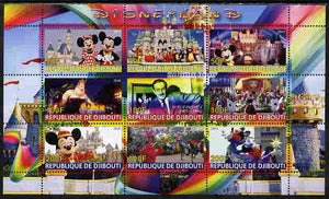 Djibouti 2010 Disneyland perf sheetlet containing 9 values unmounted mint