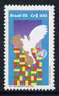 Brazil 1985 40th Anniversary of UNO showing Dove Emblem and stylised flags unmounted mint, SG 2199