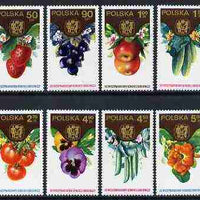 Poland 1974 19th International Horticultural Congress set of 8 fruits, vegetables & flowers unmounted mint, SG 2316-23
