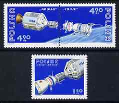 Poland 1975 Apollo-Soyuz Space Link set of 3 unmounted mint, SG 2373-75