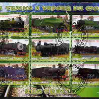 Djibouti 2010 Steam Locos of the World - Australia perf sheetlet containing 9 values fine cto used