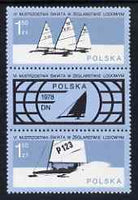 Poland 1978 World Ice Sailing Championships set of 2 se-tenant with label unmounted mint, SG 2528-29