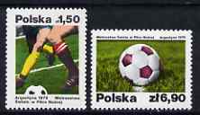 Poland 1978 World Cup Football set of 2 unmounted mint, SG 2544-45