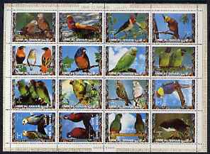 Umm Al Qiwain 1972 Exotic Birds #1 sheetlet containing 16 values unmounted mint (Mi 1242-57A)