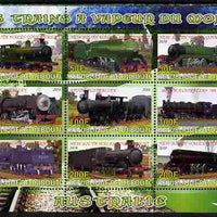 Djibouti 2010 Steam Locos of the World - Australia perf sheetlet containing 9 values unmounted mint