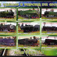 Djibouti 2010 Steam Locos of the World - Australia imperf sheetlet containing 9 values unmounted mint