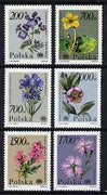 Poland 1990 Flowers set of 6 unmounted mint, SG 3308-13