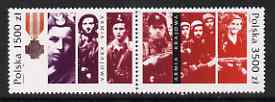 Poland 1992 50th Anniversary of Formation of Polish Underground Army se-tenant pair unmounted mint, SG 3440-41