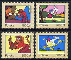 Poland 1993 40th Death Anniversary of Kornel Makuszynski (writer of children's books) set of 4 unmounted mint, SG 3479-82