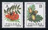 Poland 1995 Fruits of Trees (No value expressed) set of 2 unmounted mint, SG 3576-77