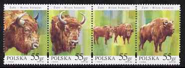 Poland 1996 The European Bison strip of 4 unmounted mint, SG 3656-59