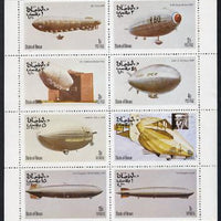 Oman 1977 Airships perf set of 8 values (1b to 1R) unmounted mint