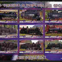 Djibouti 2010 Steam Locos of the World - Austria perf sheetlet containing 9 values unmounted mint