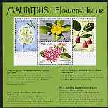 Mauritius 1977 Indigenous Flowers m/sheet of 4 unmounted mint, SG MS 523