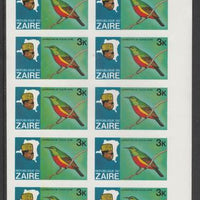 Zaire 1979 River Expedition 3k Sunbird complete imperf sheet of 14, unmounted mint from uncut proof sheet as SG 953. NOTE - this item has been selected for a special offer with the price significantly reduced