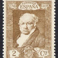 Spain 1930 Francisco Goya 2c bistre-brown unmounted mint SG 554