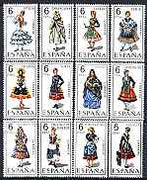 Spain 1970 Provincial Costumes #4 set of 12 unmounted mint, SG 2007-18