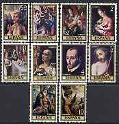 Spain 1970 Stamp Day & Luis de Morales commem set of 10 unmounted mint, SG 2021-30