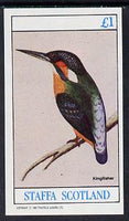 Staffa 1982 Birds #09 (Kingfisher) imperf souvenir sheet (£1 value),unmounted mint