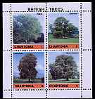 Chartonia (Fantasy) British Trees perf sheetlet containing 4 values unmounted mint