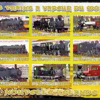 Djibouti 2010 Steam Locos of the World - New Zealand imperf sheetlet containing 9 values unmounted mint